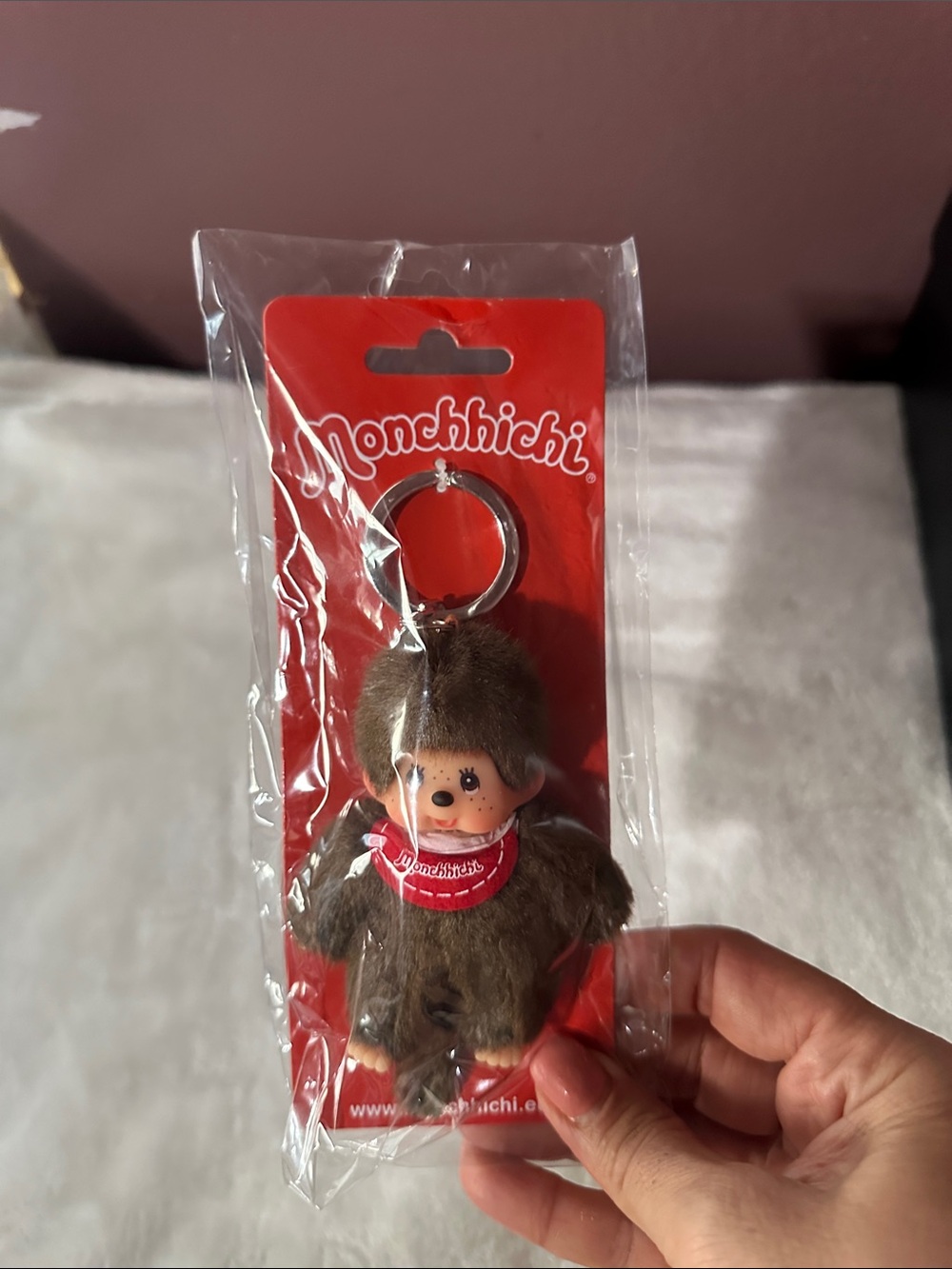 Monchhichi Brown Plush Keychain for Kids Accessories